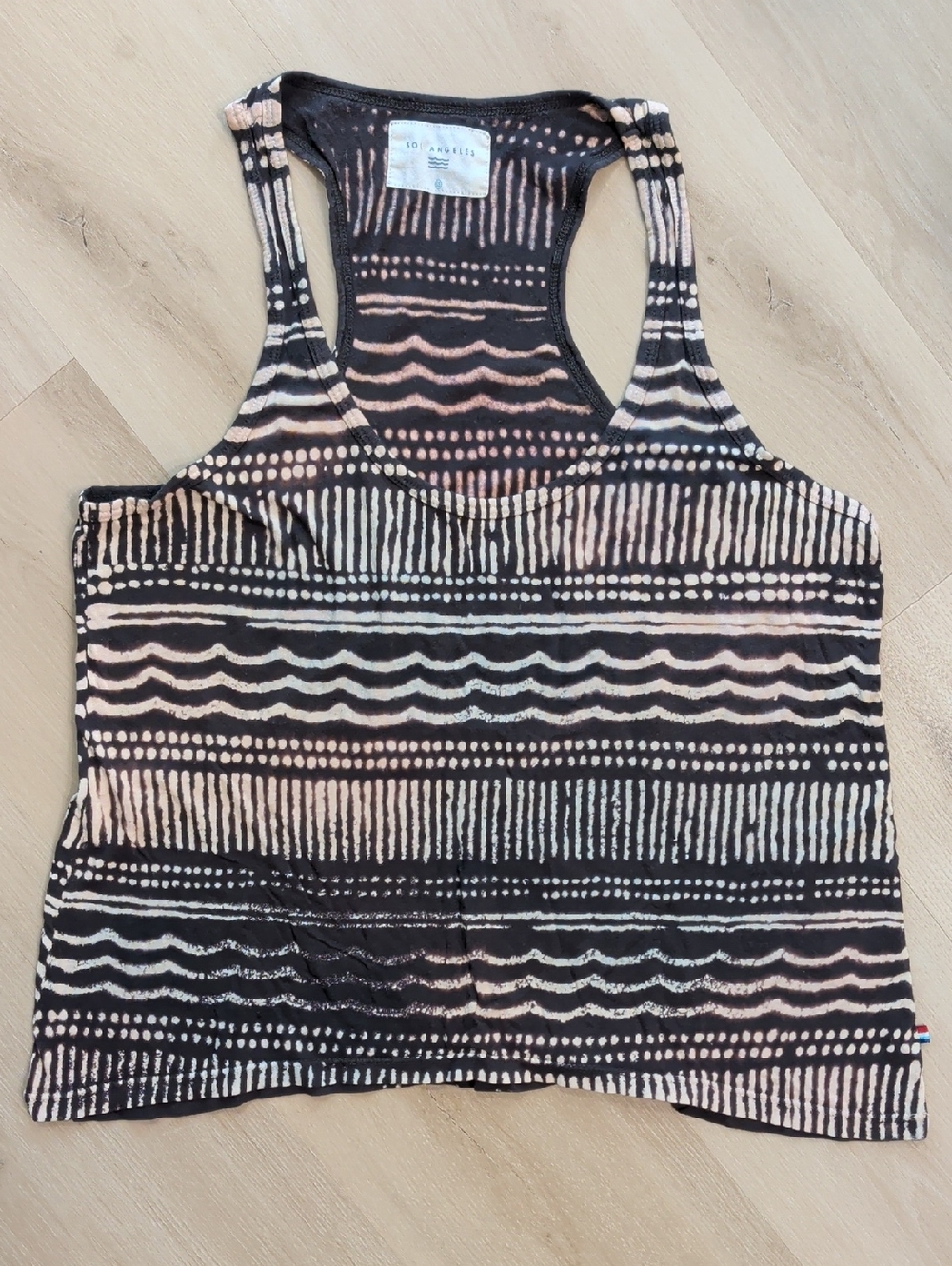 Sol Angeles Geometric Print Crop Tank Black Women XS